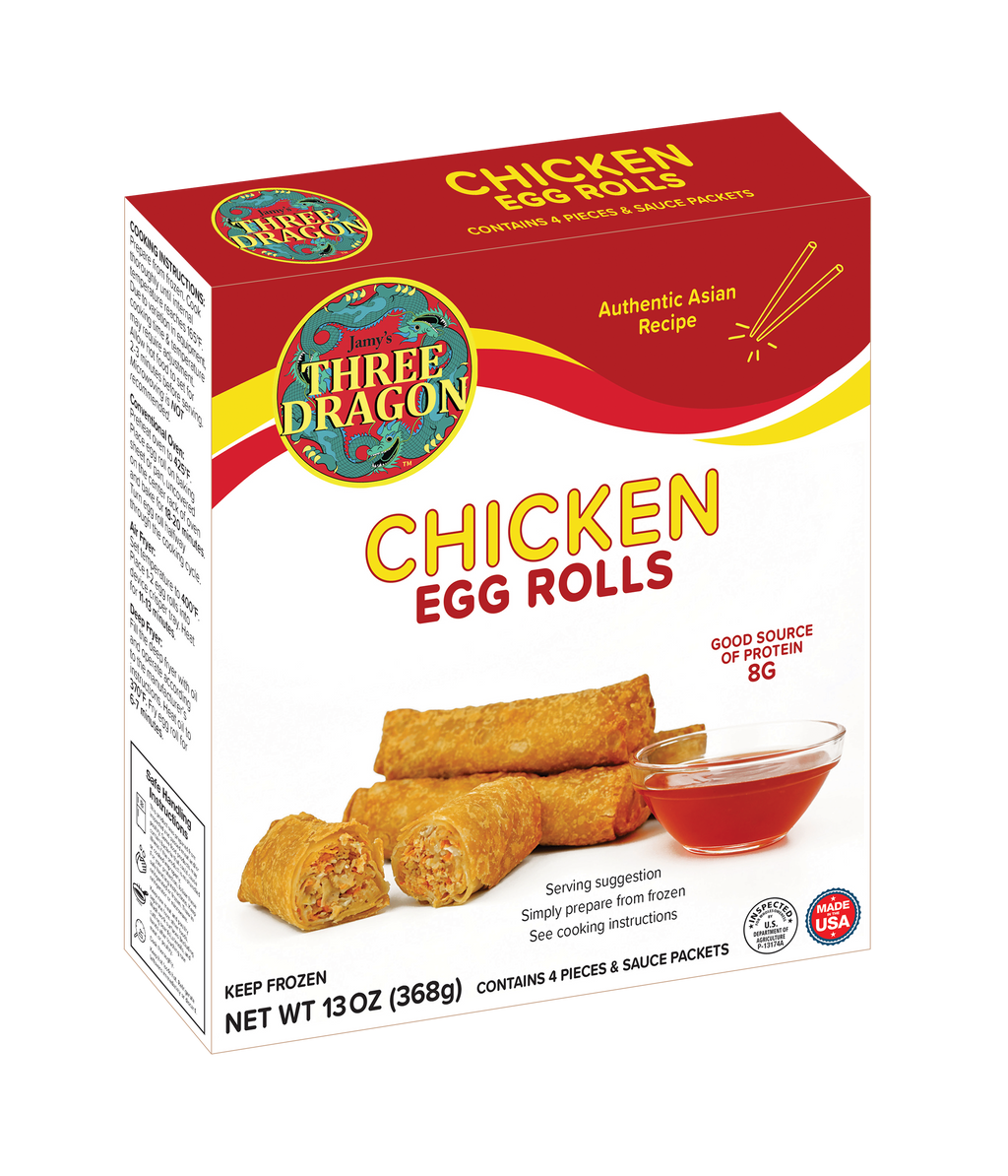 Three Dragon Chicken Egg Rolls