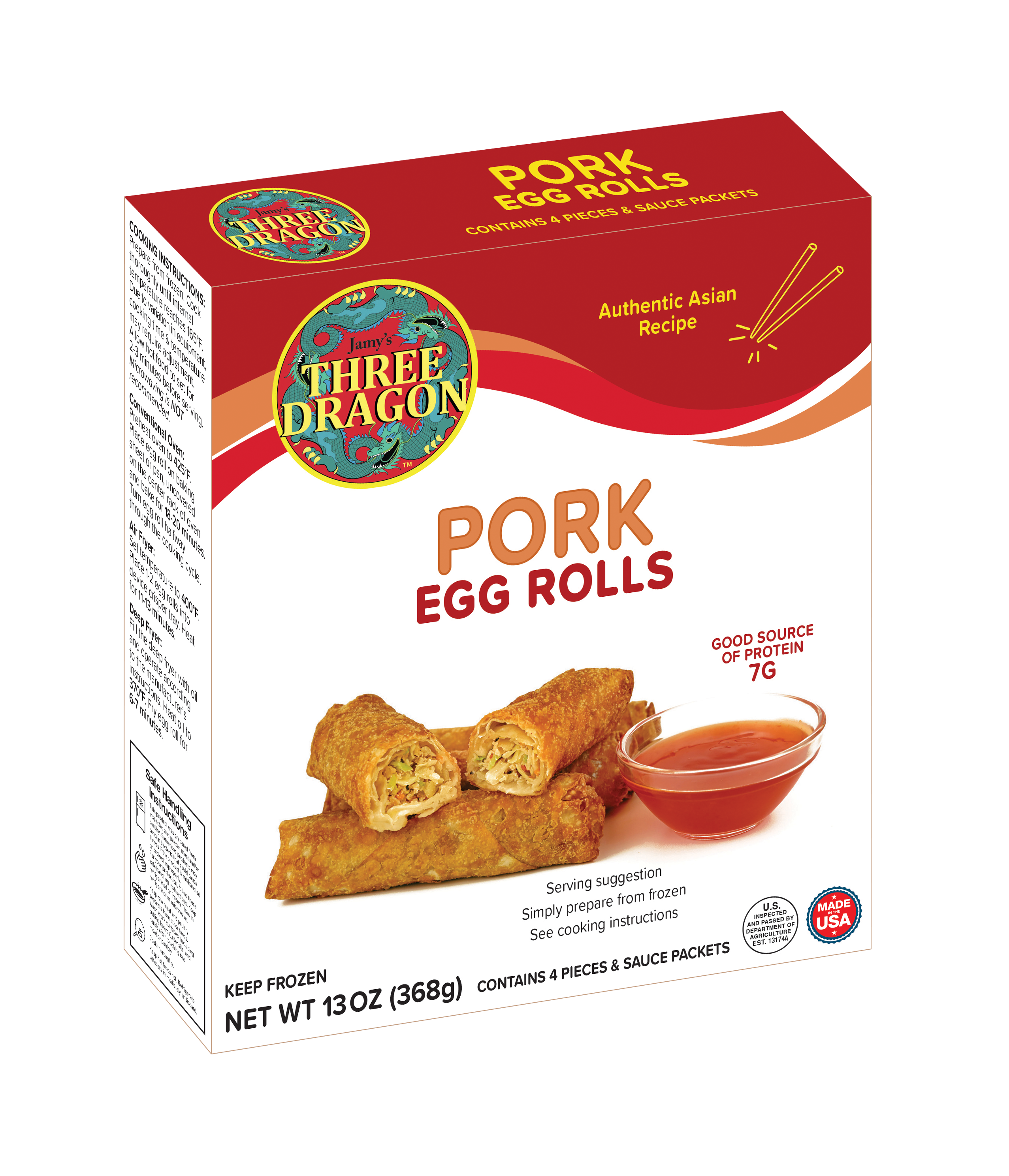Three Dragon Pork Egg Rolls