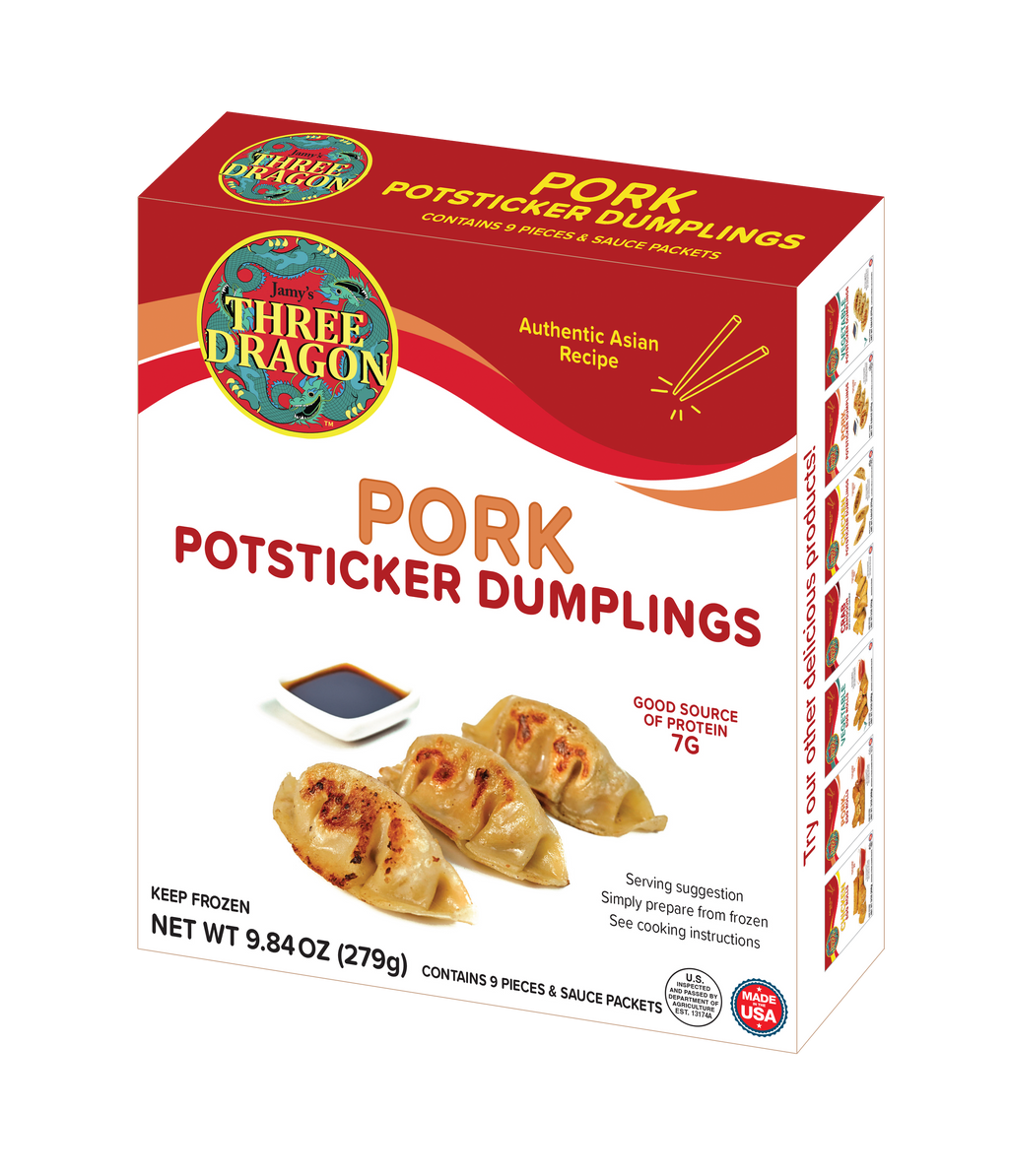 Three Dragon Pork Potsticker Dumplings
