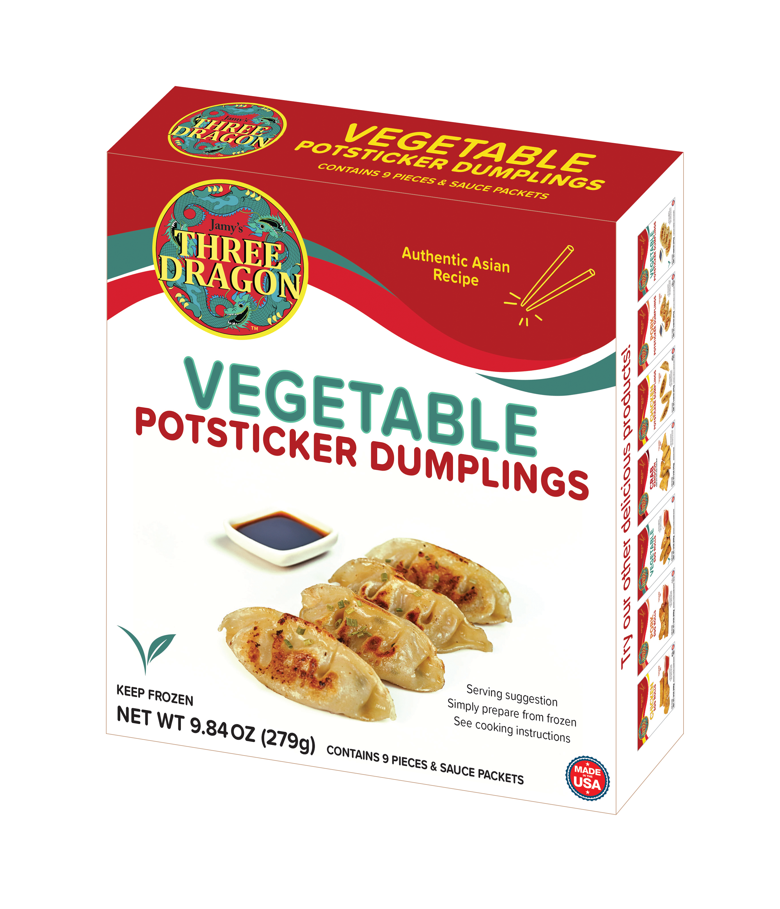 Three Dragon Vegetable Potsticker Dumplings
